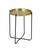 Table d'appoint métal martelé Alia doré/noir - 35x45x35 cm