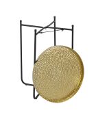 Table d'appoint métal martelé Alia doré/noir - 35x45x35 cm