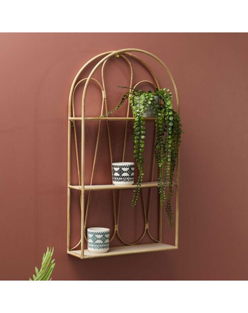 Etagère murale arche Java marron - 40x73x12 cm