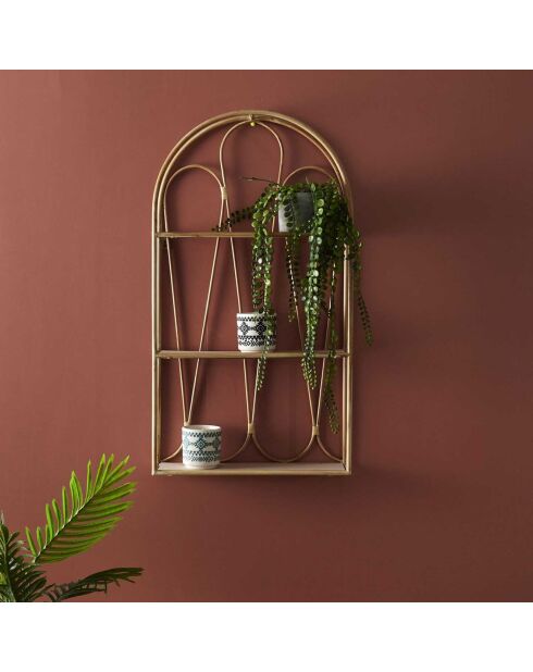 Etagère murale arche Java marron - 40x73x12 cm