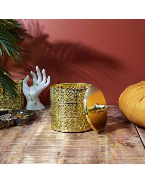 Boite avec couvercle dorée - 12x14.8x12 cm