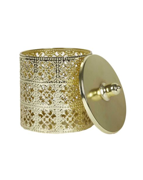 Boite avec couvercle dorée - 12x14.8x12 cm