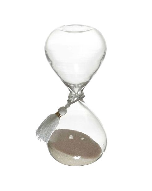 Reloj de arena con pompones Mirage color aleatorio - 5x12x5 cm