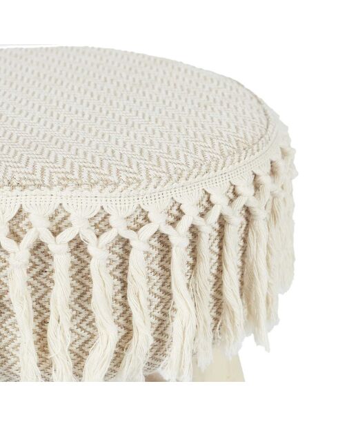 Tabouret Pampa beige/marron - 28x40x28 cm