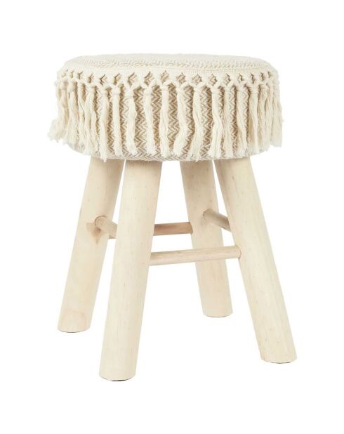 Tabouret Pampa beige/marron - 28x40x28 cm