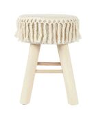 Tabouret Pampa beige/marron - 28x40x28 cm