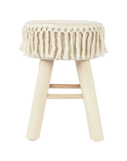 Tabouret Pampa beige/marron - 28x40x28 cm
