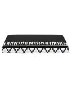 Coffre banc pliable avec pampille Mirage blanc/noir - 76x38x38 cm