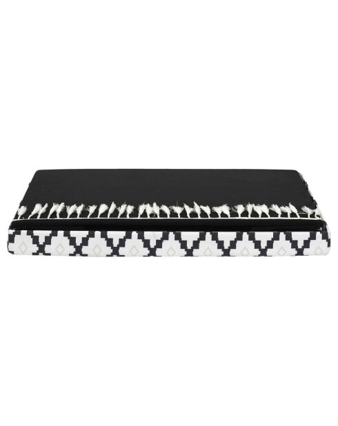 Coffre banc pliable avec pampille Mirage blanc/noir - 76x38x38 cm