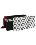 Coffre banc pliable avec pampille Mirage blanc/noir - 76x38x38 cm