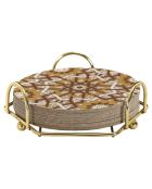 6 Dessous de verres avec support coloris aléatoire  - 37.5x4x11.5 cm