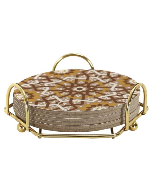 6 Dessous de verres avec support coloris aléatoire - 37.5x4x11.5 cm