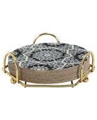 6 Dessous de verres avec support coloris aléatoire  - 37.5x4x11.5 cm