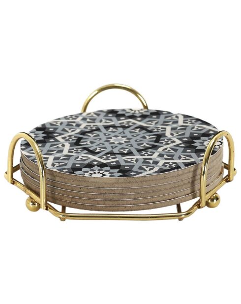 6 Dessous de verres avec support coloris aléatoire - 37.5x4x11.5 cm