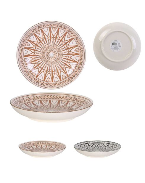 6 Assiettes creuses Mirage coloris aléatoire  - 25.2x4.2x25.2 cm