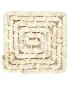Dessous de plat tressé beige - 15x15 cm