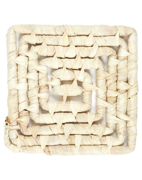 Dessous de plat tressé beige - 15x15 cm