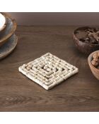 Dessous de plat tressé beige - 15x15 cm