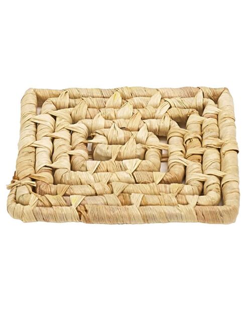 Dessous de plat tressé beige - 15x15 cm