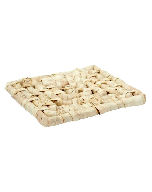 Dessous de plat tressé beige - 15x15 cm