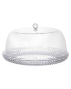 Plateax gateaux avec cloche transparent - 33x14.5x33 cm