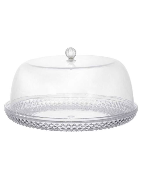 Plateax gateaux avec cloche transparent - 33x14.5x33 cm
