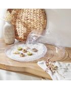 Plateax gateaux avec cloche transparent - 33x14.5x33 cm