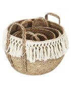 3 Paniers tressés gigognes marron/beige