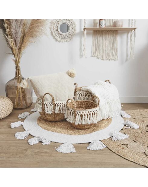 3 Paniers tressés gigognes marron/beige