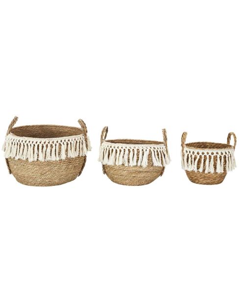 3 Paniers tressés gigognes marron/beige