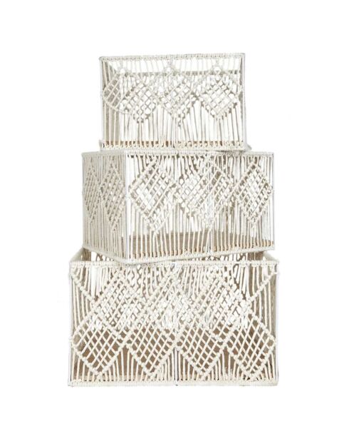 3 Paniers Boho gigognes beiges