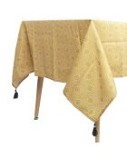 Tovaglia rettangolare con pompon in colori casuali - 140x240 cm