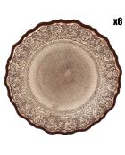 6 Assiettes dessert Mirage cuivrées - 21x1x21 cm