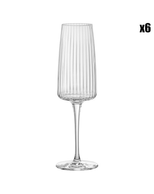 6 Flutes à Champagne Exclusiva transparentes - 25.5cl