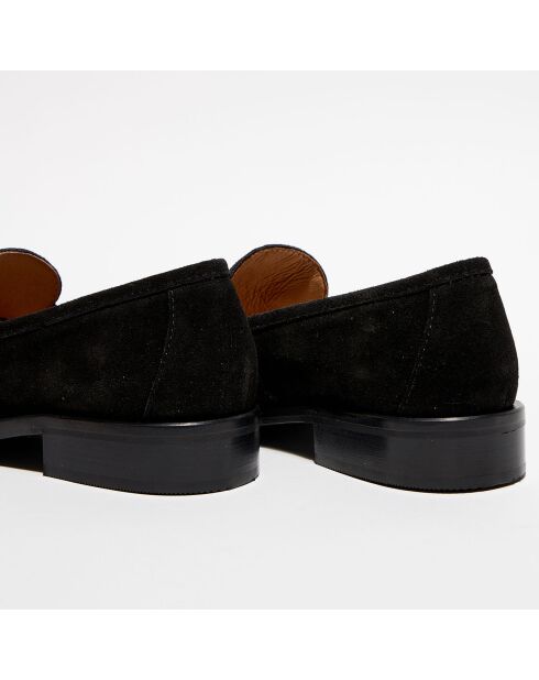 Zwarte leren instappers van Juliette Velvet