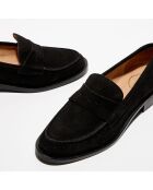 Mocassins en Velours de Cuir Juliette noirs