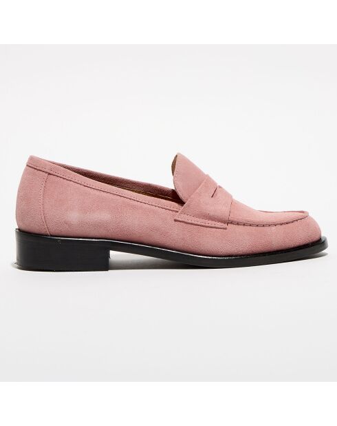 Mocassins en Velours de Cuir Juliette nude