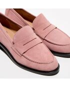 Mocassins en Velours de Cuir Juliette nude