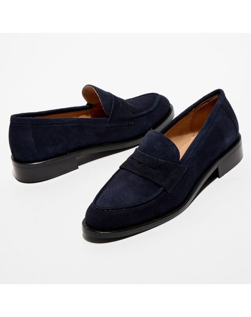 Mocassins en Velours de Cuir Juliette marine