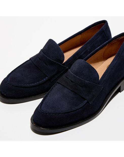 Mocassins en Velours de Cuir Juliette marine