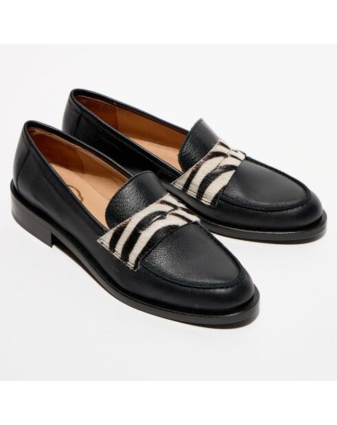 Juliette Mokassins aus schwarzem Zebramuster aus Leder