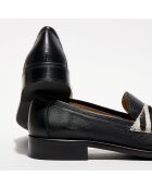 Mocassins en Cuir Juliette noir/zèbre