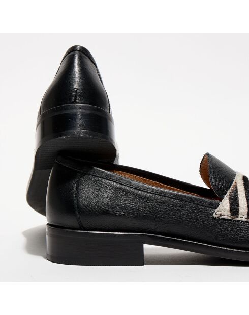 Juliette Mokassins aus schwarzem Zebramuster aus Leder