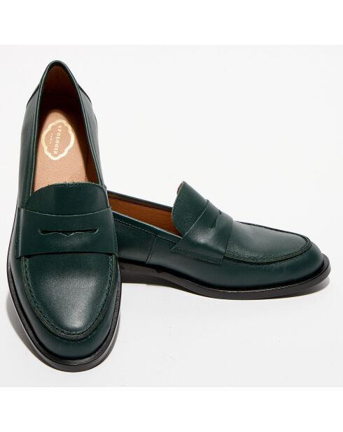 Mocassini Juliette in pelle verde inglese