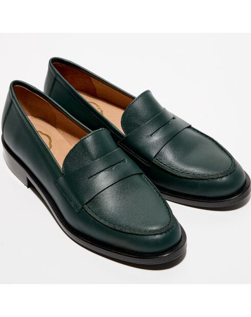 Mocassini Juliette in pelle verde inglese