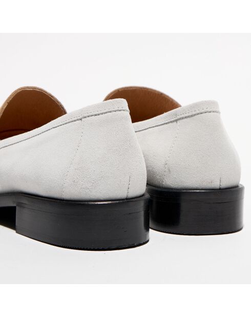 Mocassins en Velours de Cuir Juliette camel/blanc