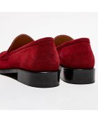 Mocassins en Velours de Cuir Juliette framboise