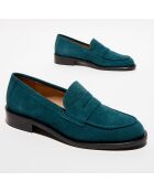 Mocassins en Velours de Cuir Juliette vert anglais