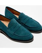 Mocassins en Velours de Cuir Juliette vert anglais