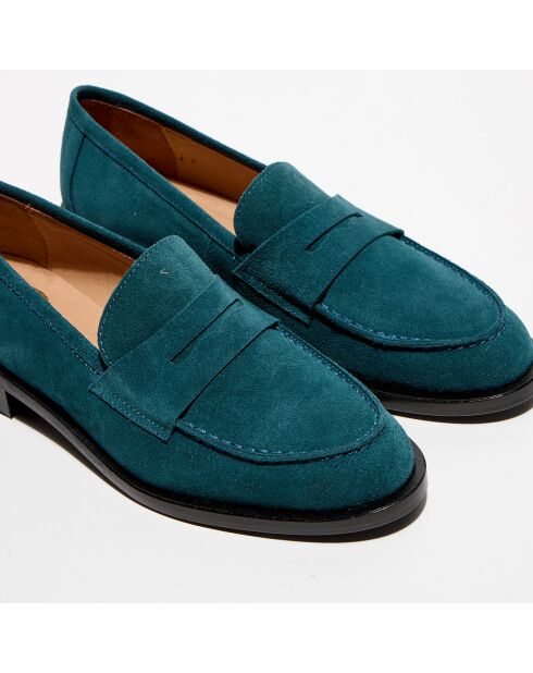 Mocassins en Velours de Cuir Juliette vert anglais